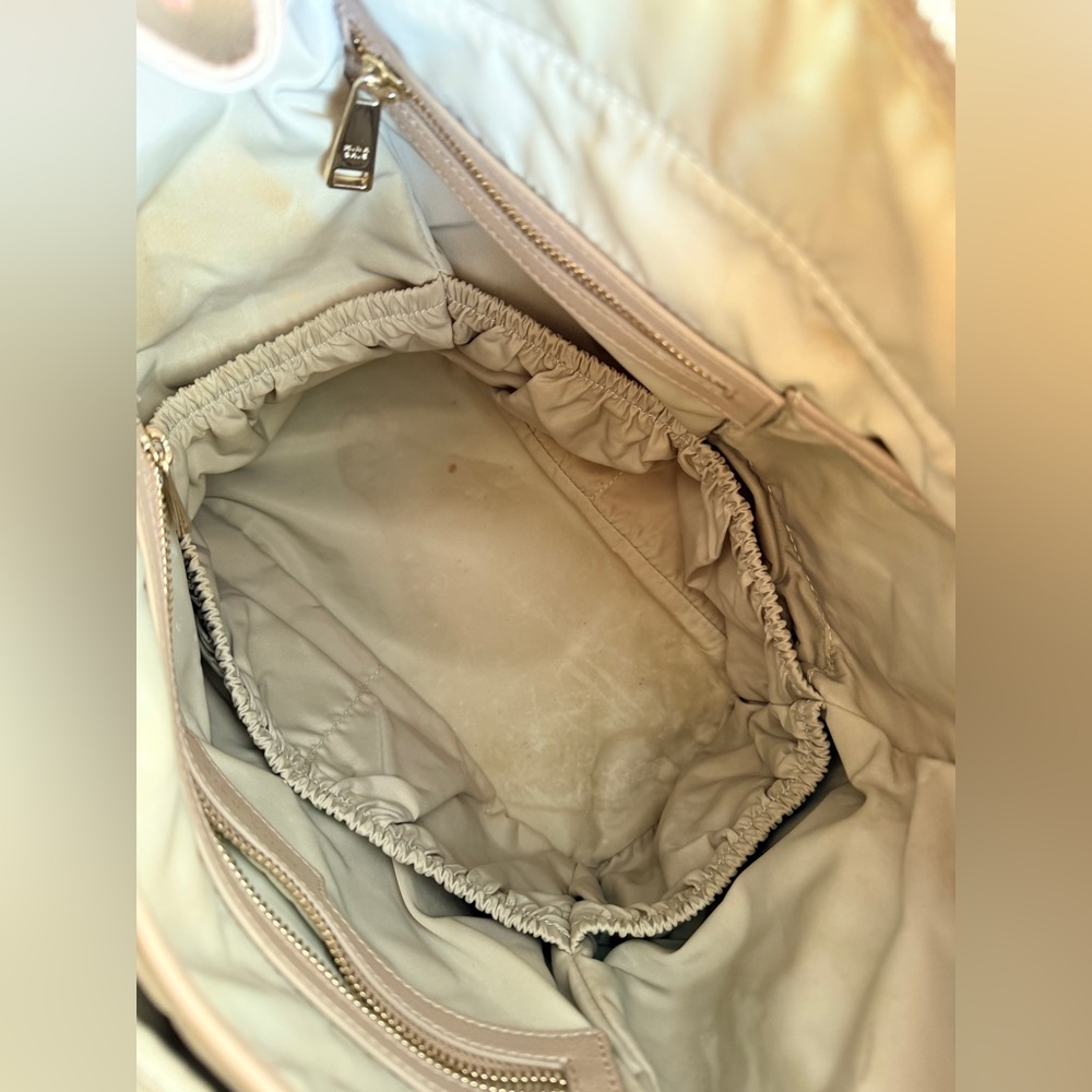 Mina Baie Kinney Diaper Bag Backpack Weekender in Sand Vegan Leather - Picture 8 of 15